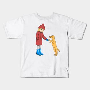 Girl and dog Kids T-Shirt